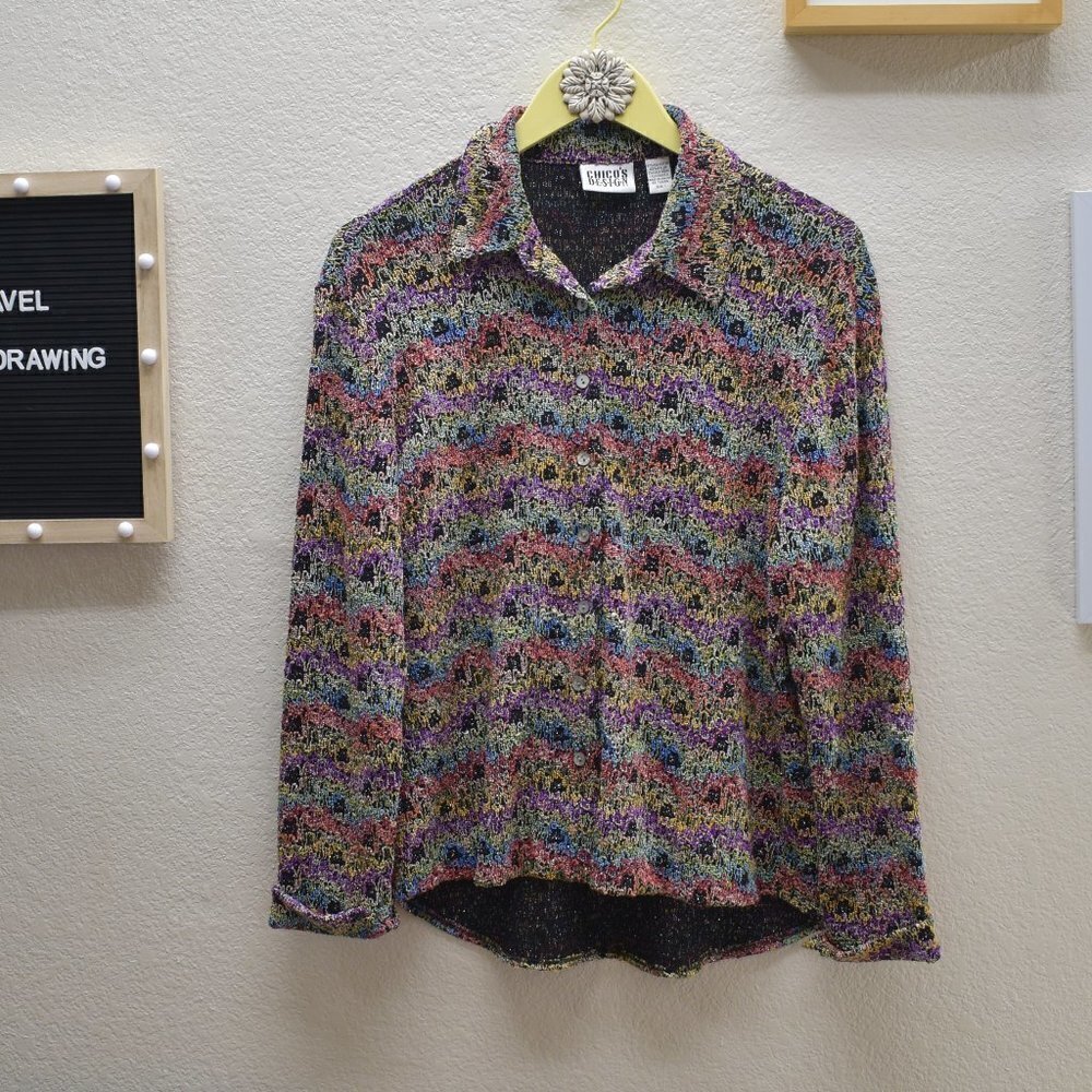 80's Vintage CHICO'S Textured Psychedelic …